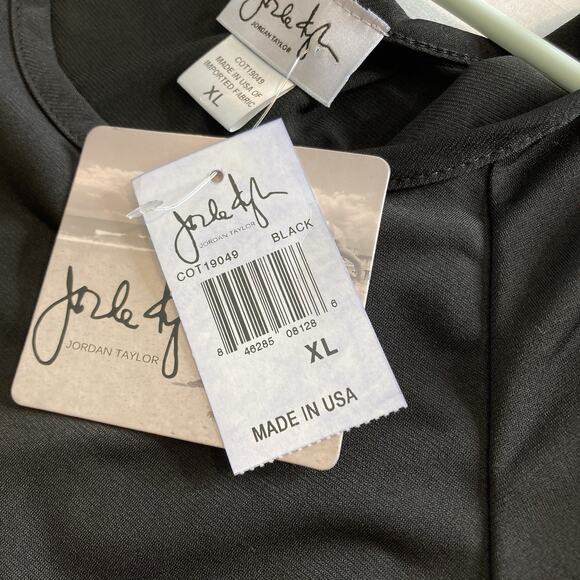 Jordan Taylor Women's Black Cutout Sleeve Tunic Top Size‎ XL Minimalist Stretchy - Picture 6 of 10